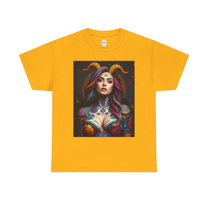 Unisex Heavy Cotton T-Shirt, Capricorn, Zodiac, Sexy Art