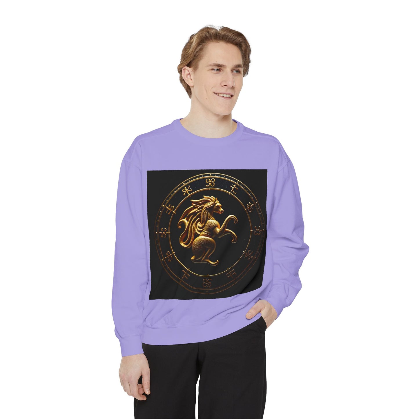 Garment-Dyed Sweatshirt, Unisex, Space Animal Design v1, Virgo