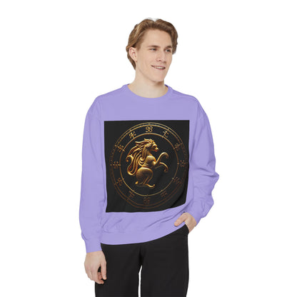 Garment-Dyed Sweatshirt, Unisex, Space Animal Design v1, Virgo