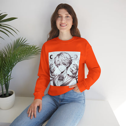 Unisex Heavy Blend™ Crewneck Sweatshirt,Two Moon, Cancer Zodiac Design