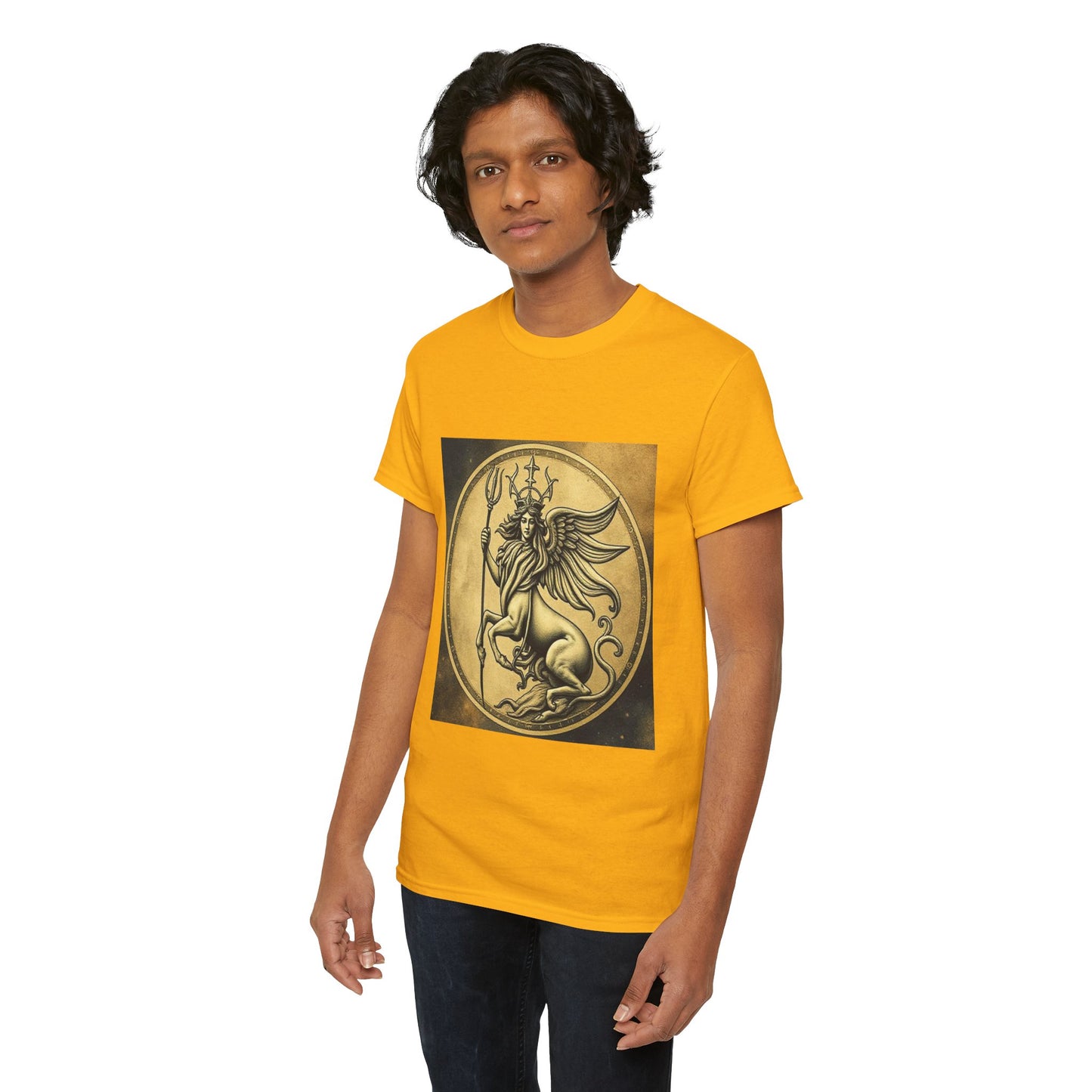 Unisex Heavy Cotton T-Shirt, Angel Animal, Virgo Zodiac Design
