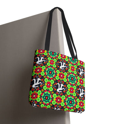 Tote Bag, (AOP), Aquarius, Zodiac v4, Flower Pattern