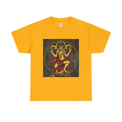 Unisex Heavy Cotton T-Shirt, Aries God 3v, Zodiac Design
