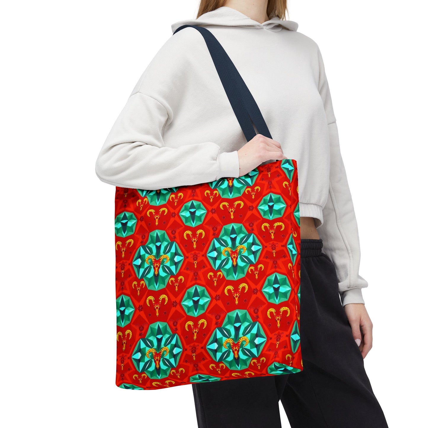 Tote Bag (AOP), Aries, Zodiac v1, Jewel Pattern