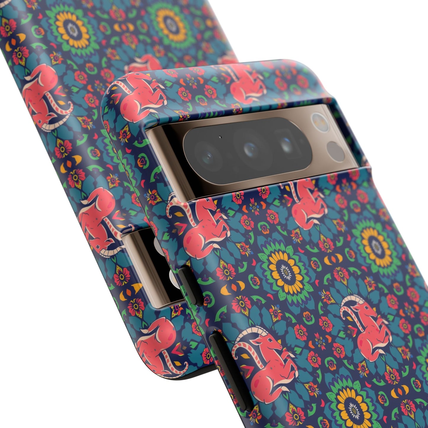Tough Cases, Capricorn, Zodiac v1, Flower Pattern
