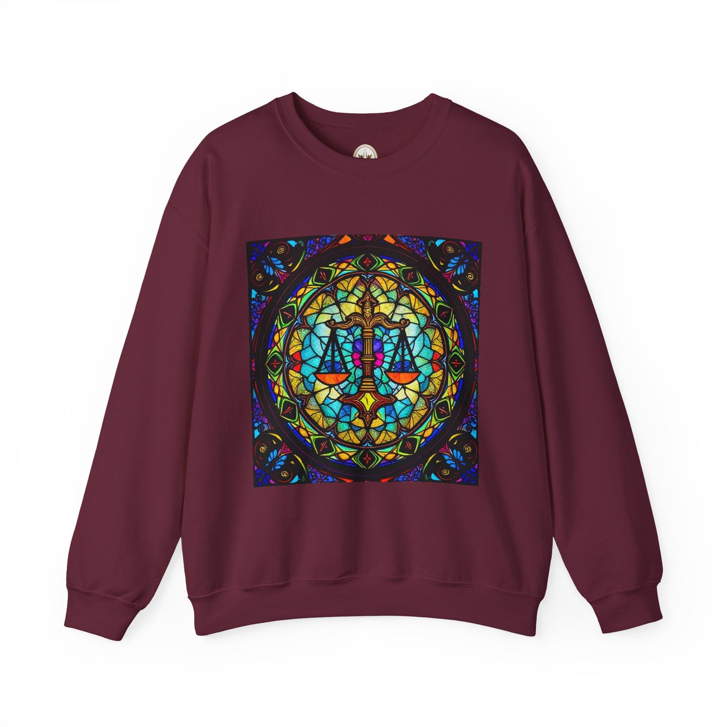 Unisex Heavy Blend™ Crewneck Sweatshirt, Glass, Libra Zodiac Design