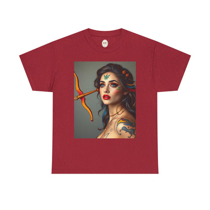 Unisex Heavy Cotton T-Shirt, Sagittarius, Zodiac v2, Sexy Art