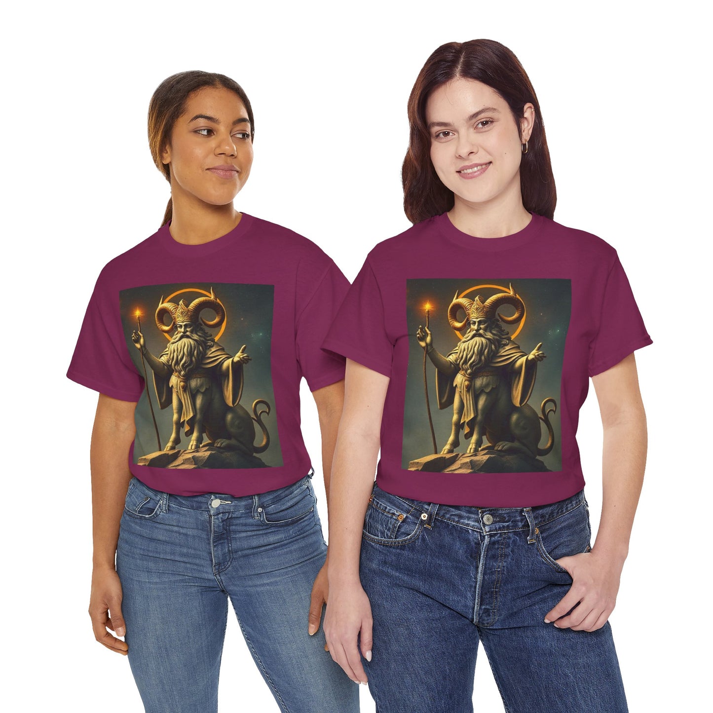Unisex Heavy Cotton T-Shirt, Taurus God, Zodiac Design
