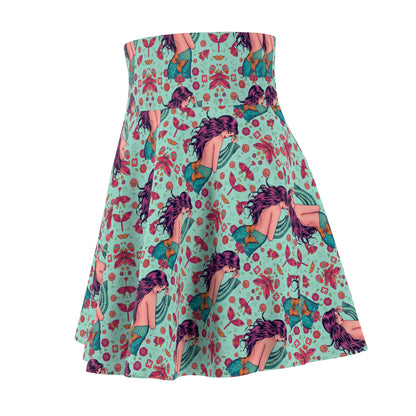 Women's Skater Skirt, (AOP), Pisces, Zodiac v2, Sexy Pattern
