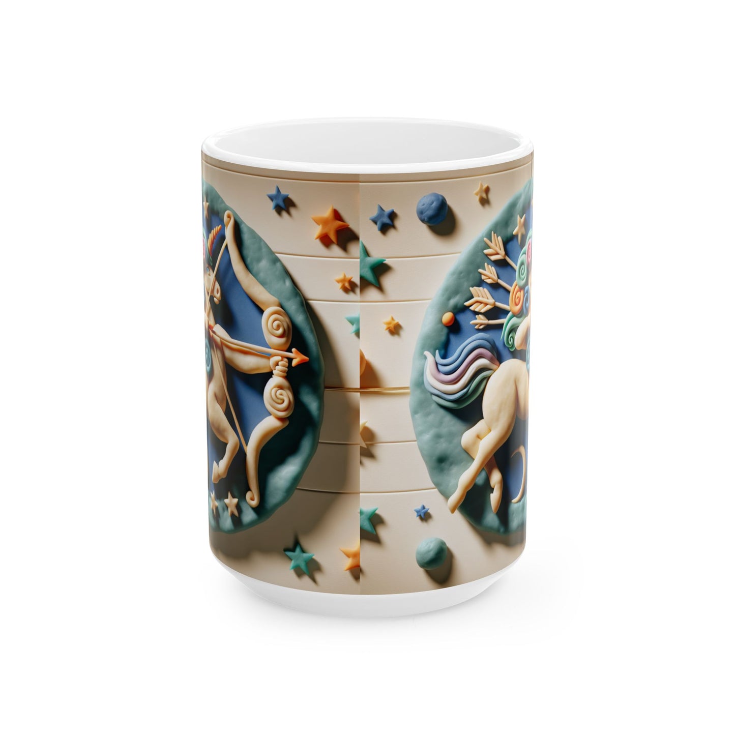 Ceramic Mug, (11oz, 15oz), Ceramic Coffee Mug, Colour Horse, Sagittarius Zodiac Design