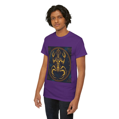 Unisex Heavy Cotton T-Shirt, Scorpion King, Cancer Zodiac Design
