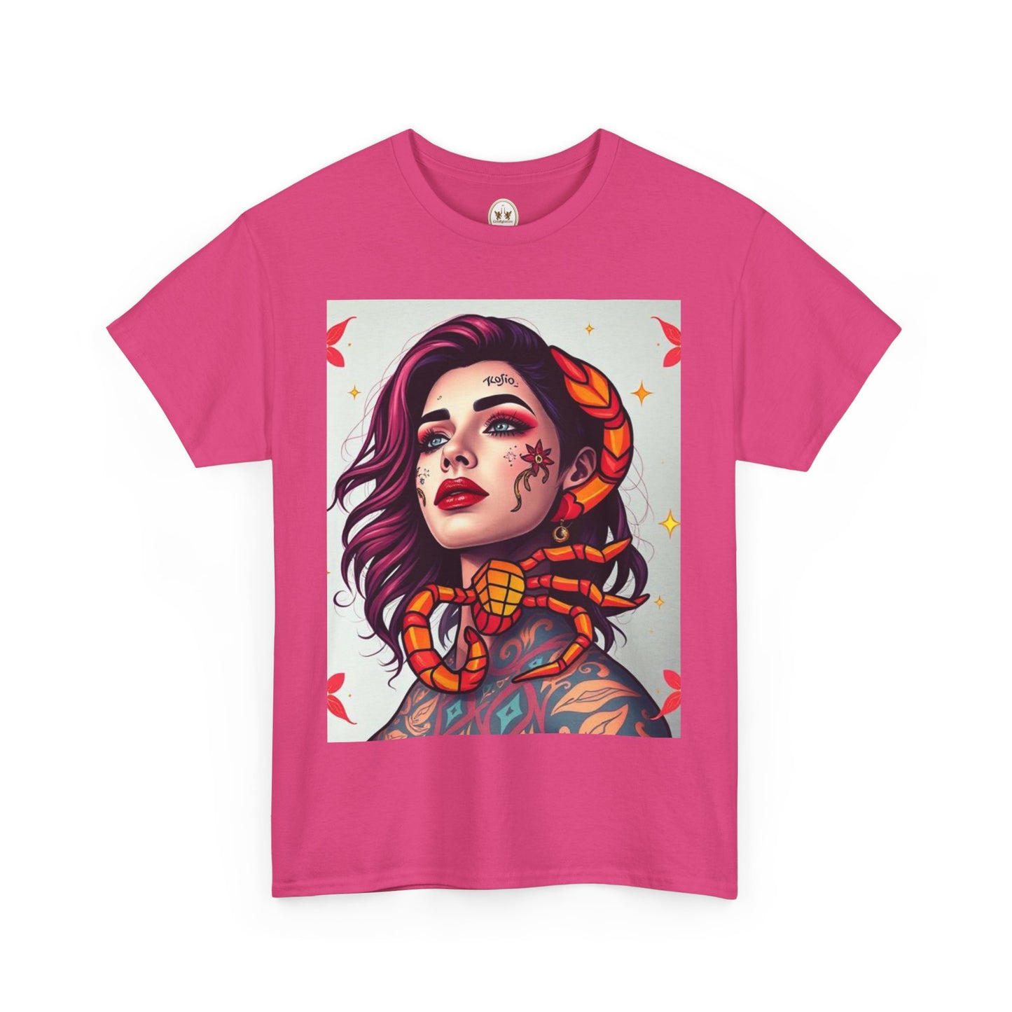 Unisex Heavy Cotton T-Shirt, Scorpio, Zodiac v3, Sexy Art
