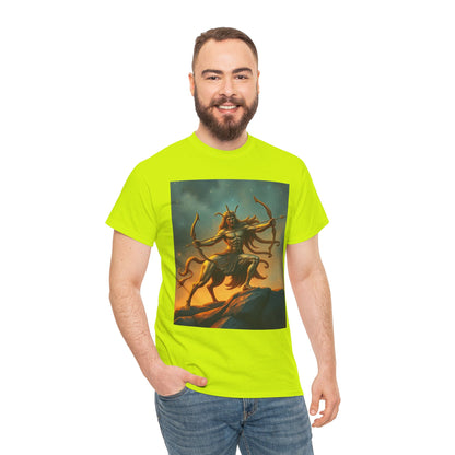 Unisex Heavy Cotton T-Shirt, Arrow Centaur v1, Sagittarius Zodiac Design