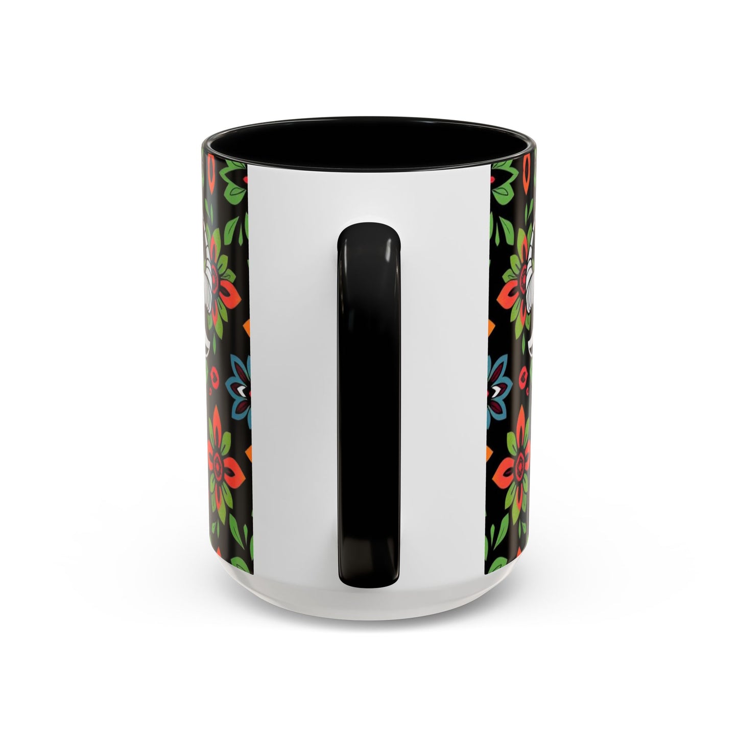 Accent Coffee Mug, Taurus, Zodiac v2. Flower Pattern, (11, 15oz)