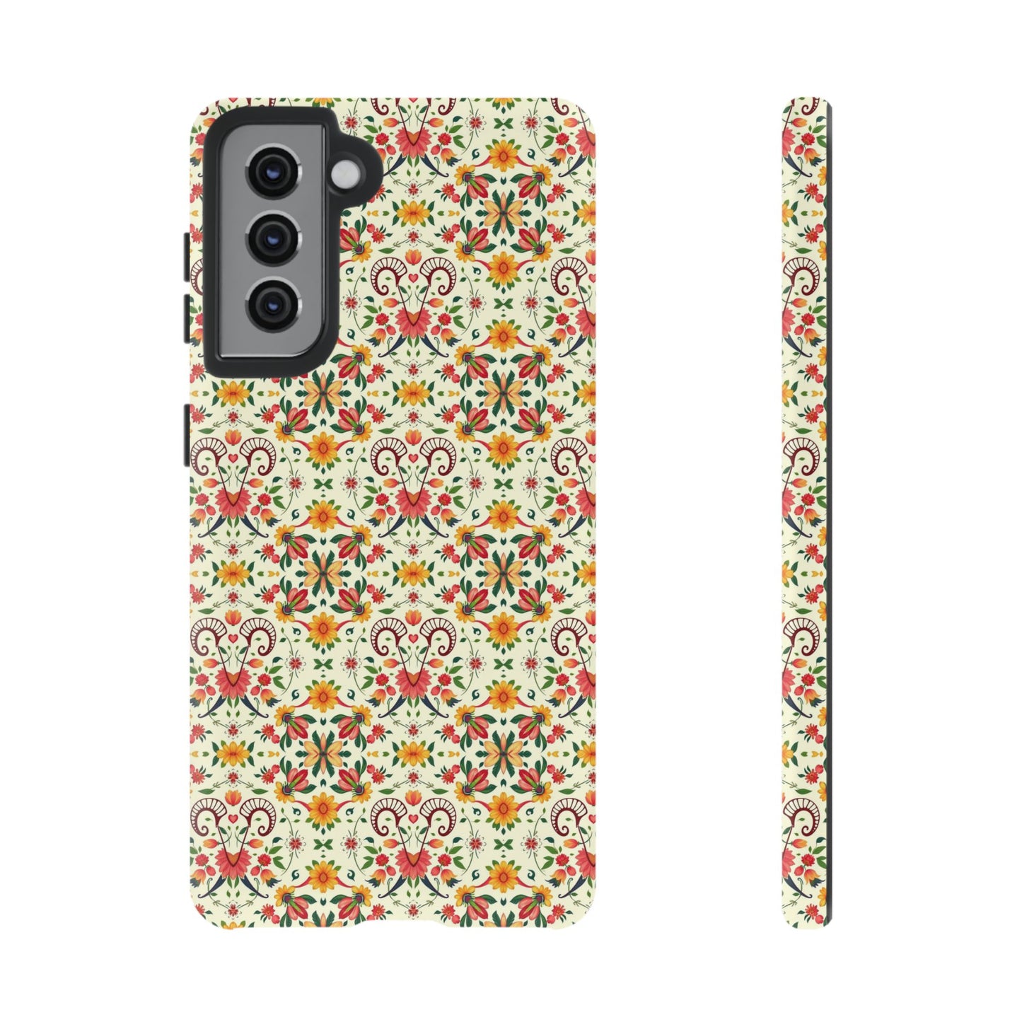 Tough Cases, Aries, Zodiac, Flower Pattern