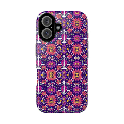 Tough Cases, Libra, Zodiac v4, Flower Pattern