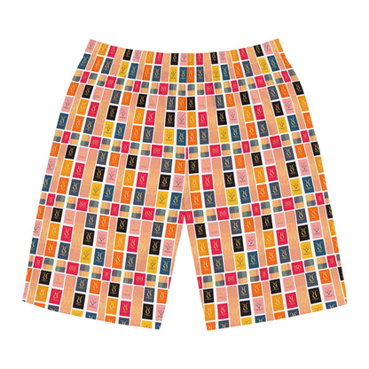 Men's Board Shorts, (AOP), Virgo, Zodiac v2, Shape Pattern