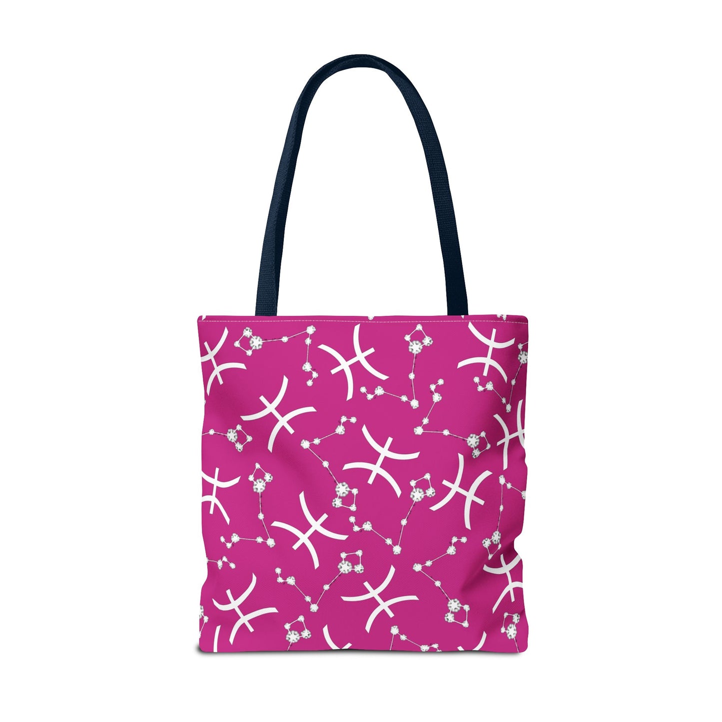 Tote Bag, Pisces Zodiac Sign, AOP, (Pink, White)