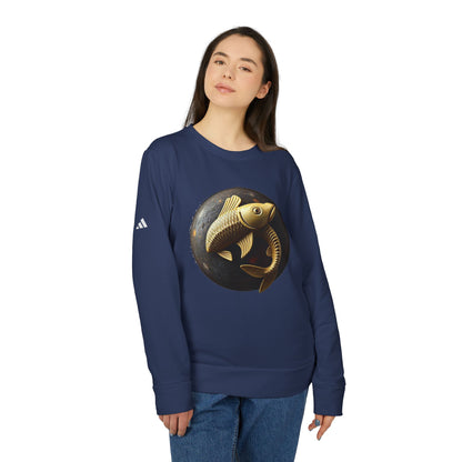 Adidas, Unisex Fleece Crewneck Sweatshirt, Pisces, Space Animal, Zodiac