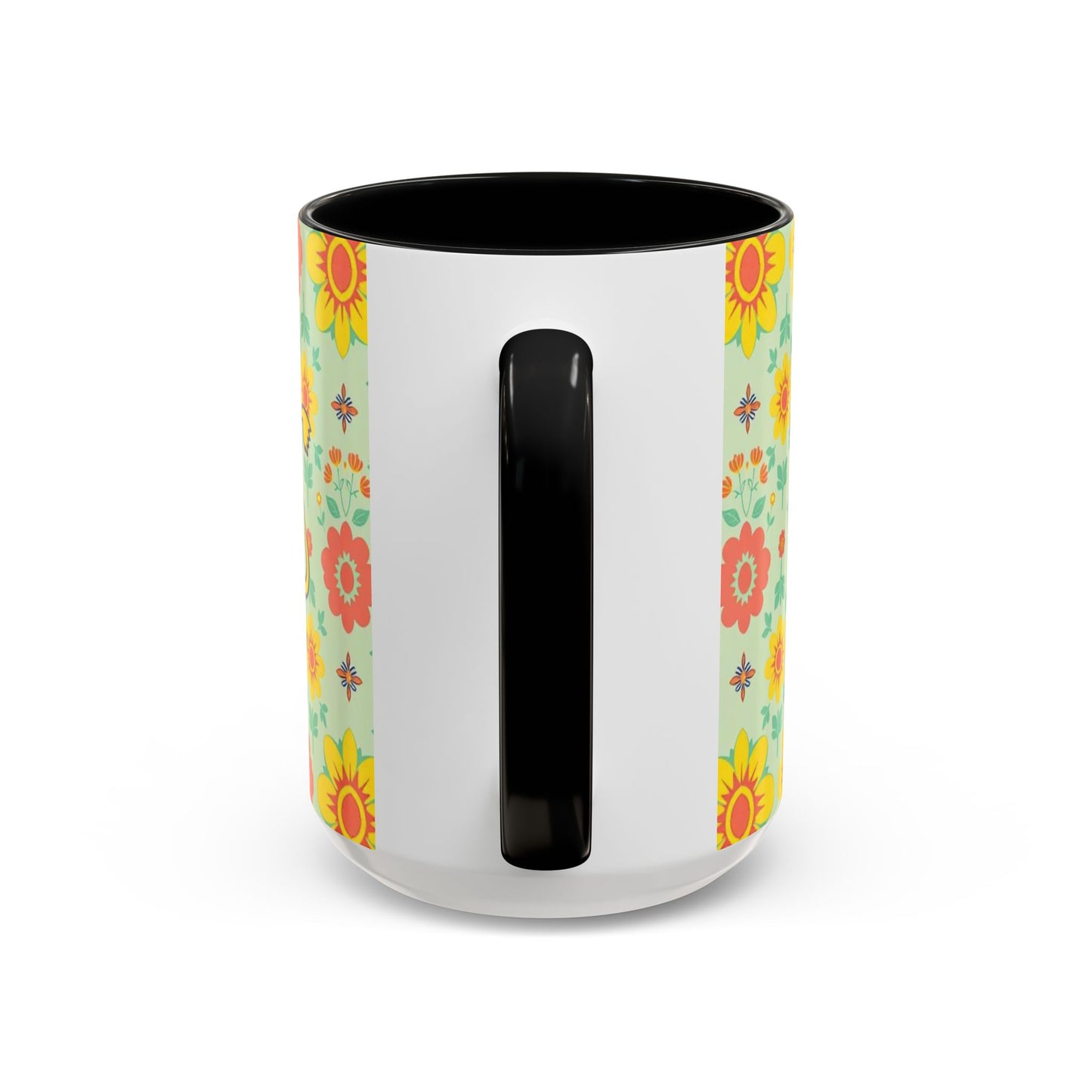 Accent Coffee Mug, Leo, Zodiac v2, Flower Pattern, (11, 15oz)