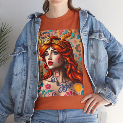 Unisex Heavy Cotton T-Shirt, Virgo, Zodiac v1, Sexy Art