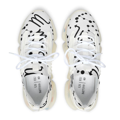 Women's Mesh Sneakers, Constellation & Symbol, Scorpio Zodiac Sign, AOP