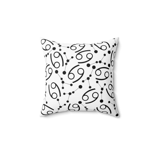 Zodiac Spun Polyester Square Pillow Cancer Zodiac Sign White Pillow