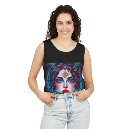 Unisex Garment-Dyed, Tank Top, Aquarius Design, Pop Art, 100% Ringspun US cotton