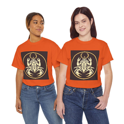 Unisex Heavy Cotton T-Shirt, Scorpio King, Print Art, Zodiac Design