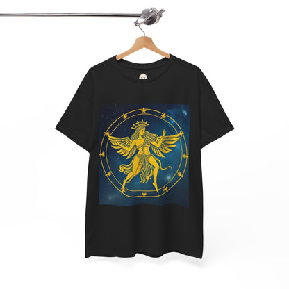 Unisex Heavy Cotton T-Shirt, Twin Angel v3, Gemini Zodiac Design