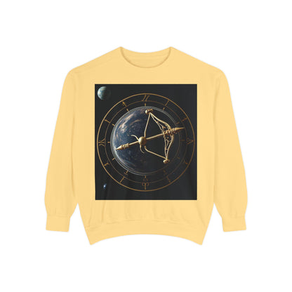Garment-Dyed Sweatshirt, Unisex, Space Symbol Design v1, Sagittarius