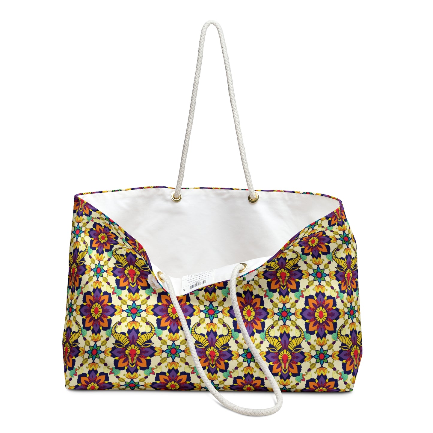 Weekender Bag, Taurus, Zodiac v1, Flower Pattern