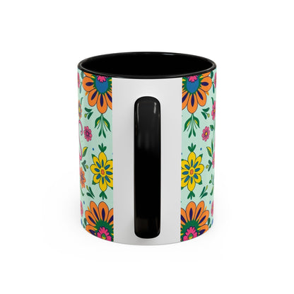 Accent Coffee Mug, Aquarius, Zodiac, Flower Pattern, (11, 15oz)
