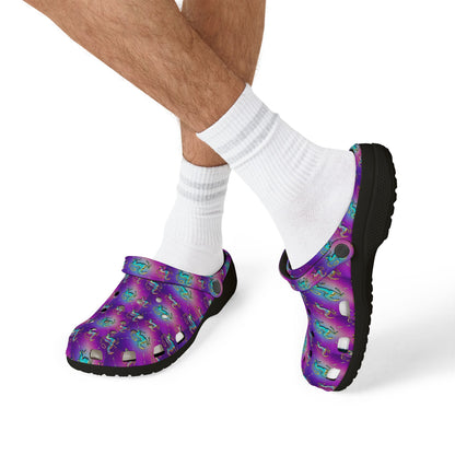 EVA Foam Rubber Shoes, (AOP), Aquarius, Zodiac v4, Pattern
