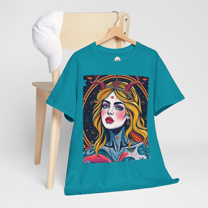 Unisex Heavy Cotton T-Shirt, Virgo, Zodiac v2, Sexy Art