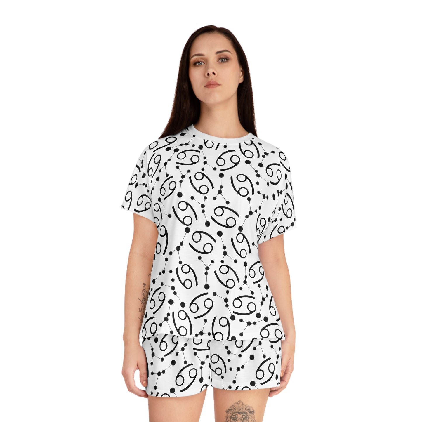 Women's Short Pajama Set Cancer Zodiac Sign (AOP)