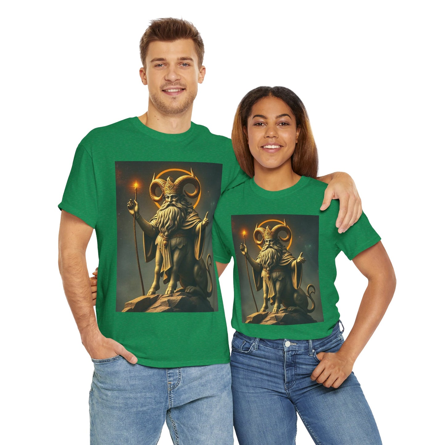 Unisex Heavy Cotton T-Shirt, Taurus God v1, Zodiac Design