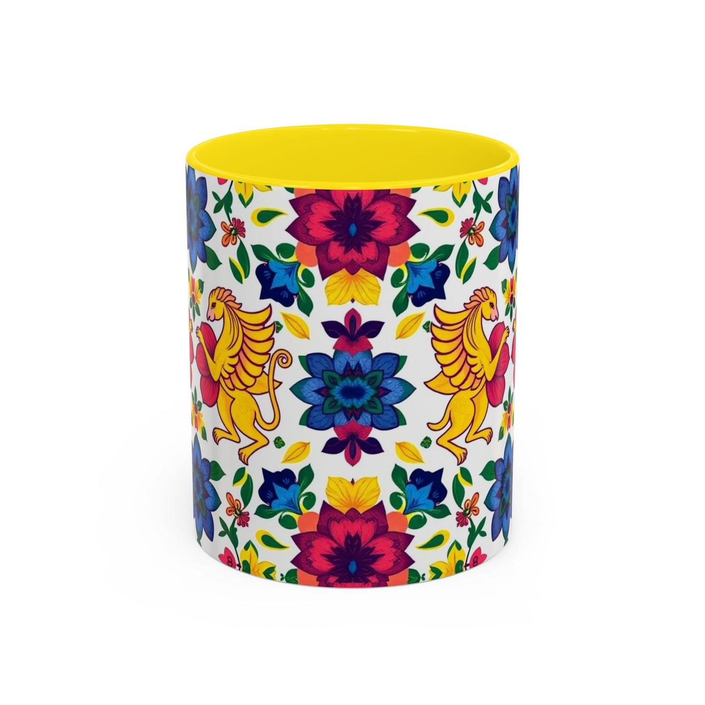 Accent Coffee Mug, Gemini, Zodiac, Flower Pattern, (11, 15oz)