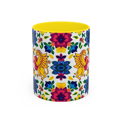 Accent Coffee Mug, Gemini, Zodiac, Flower Pattern, (11, 15oz)