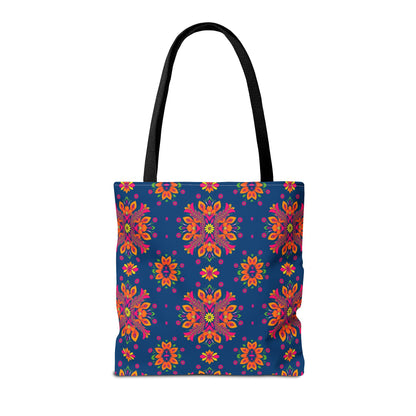 Tote Bag (AOP), Gemini, Zodiac v2, Flower Pattern
