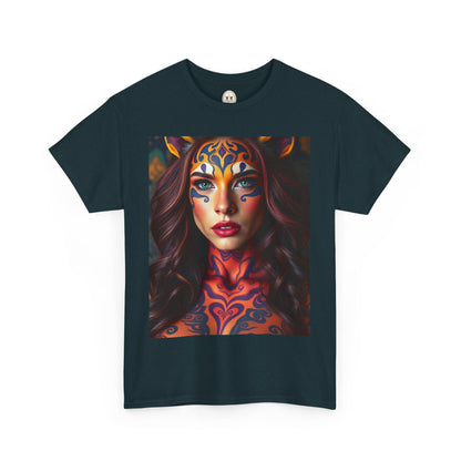 Unisex Heavy Cotton T-Shirt, Leo, Zodiac, Sexy Art