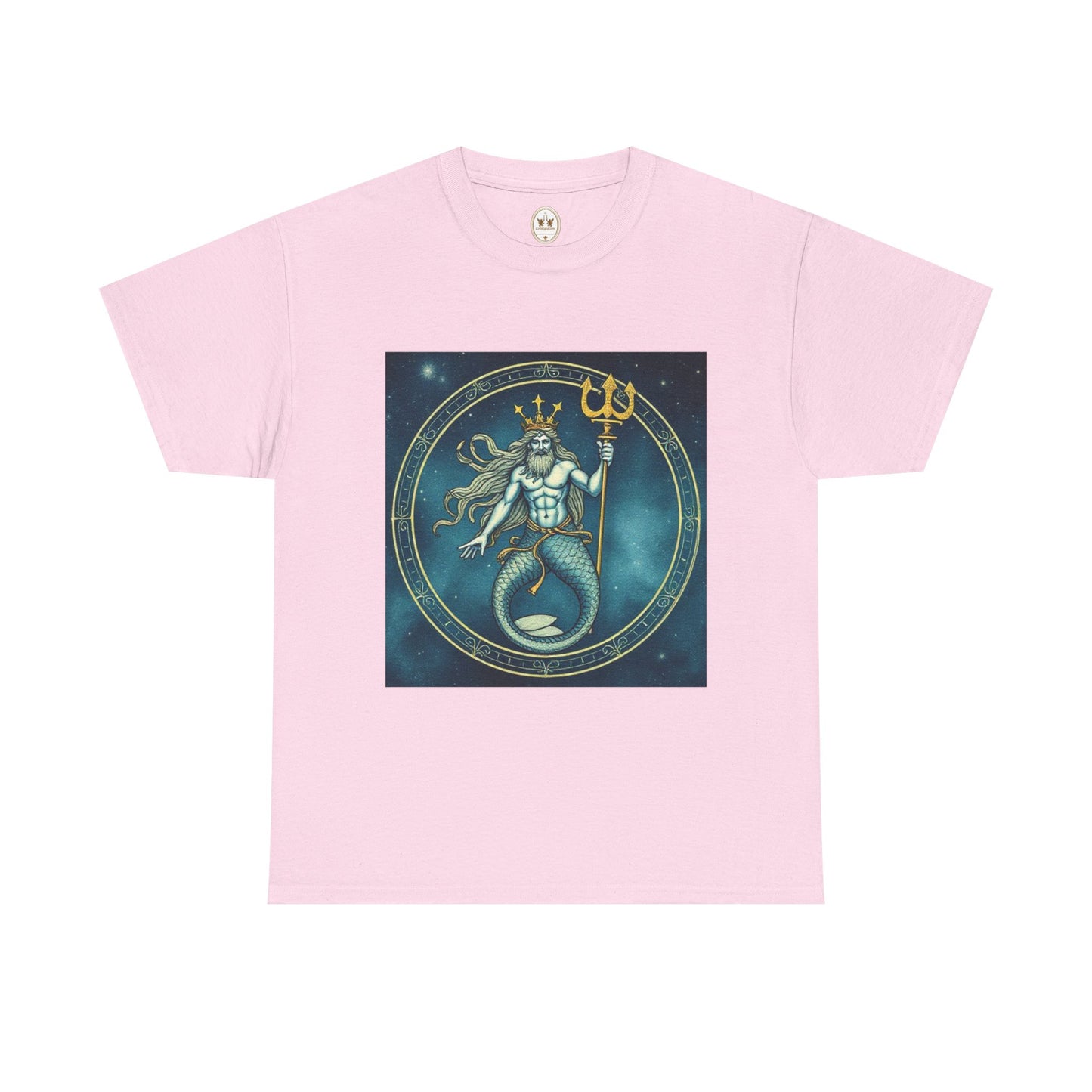 Unisex Heavy Cotton T-Shirt, Aquarius God 5v, Zodiac Design