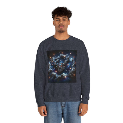 Unisex Heavy Blend™ Crewneck Sweatshirt, Space Bullhead, Taurus Zodiac Design