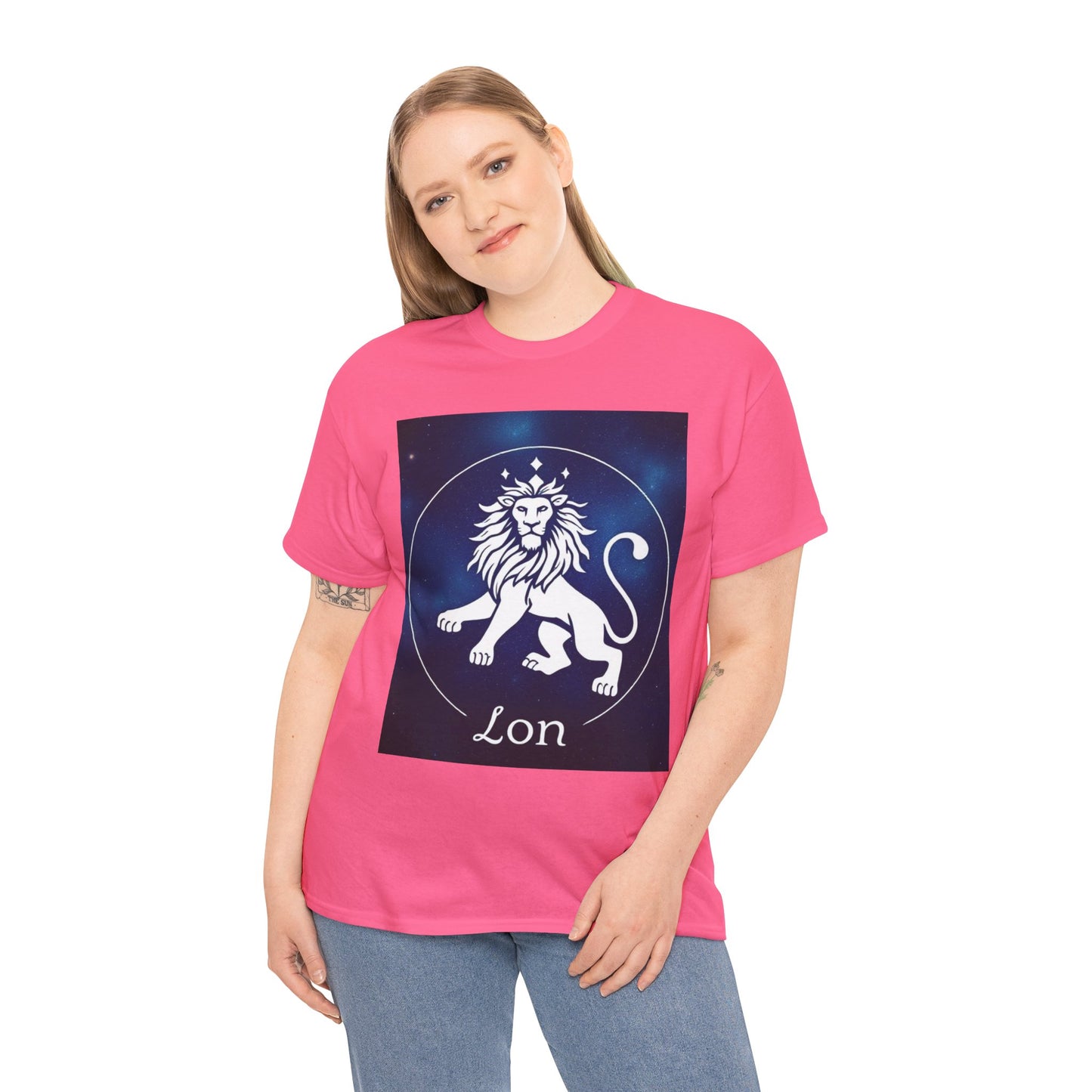 Unisex Heavy Cotton T-Shirt, Space Lion v1, Leo Zodiac Design