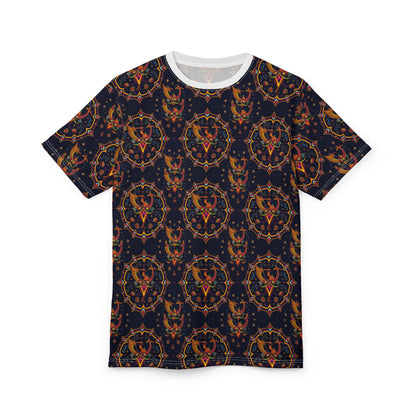Unisex Cut & Sew T-Shirt, (AOP), Sagittarius, Zodiac v2, Jewels Pattern