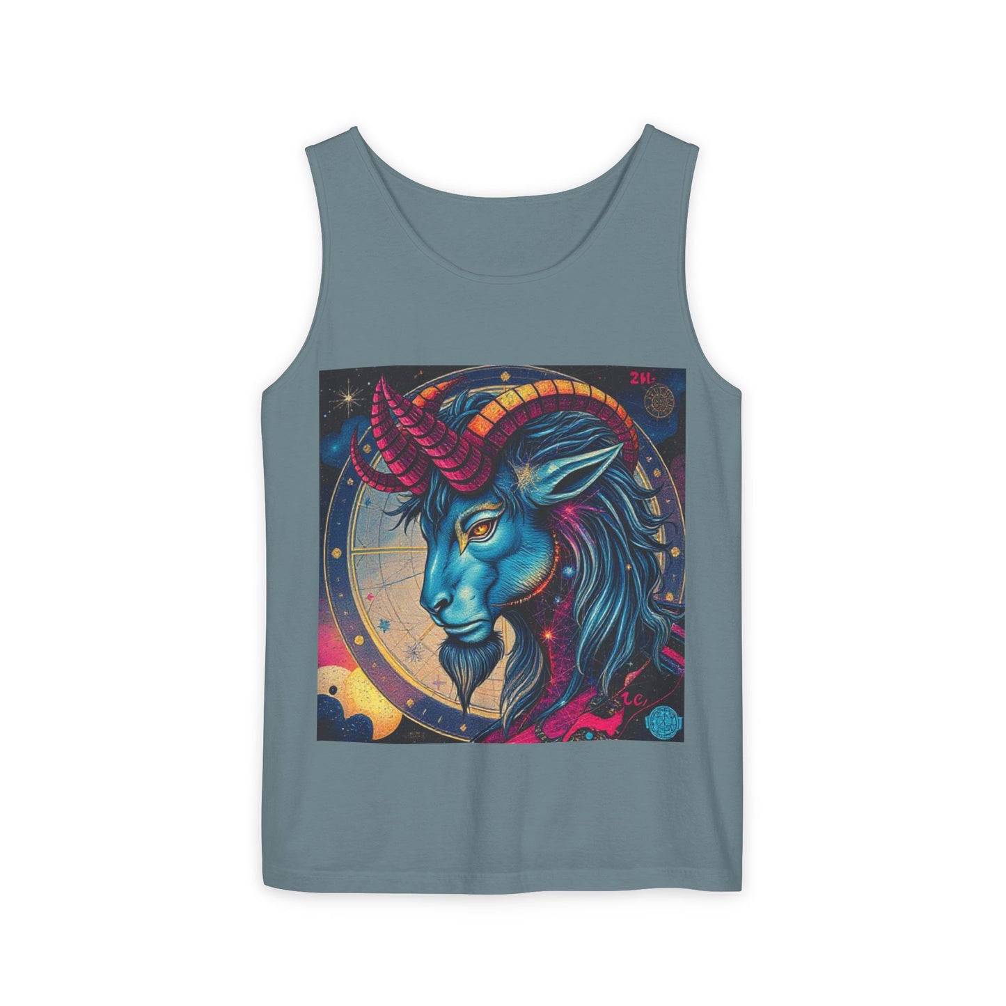 Unisex Garment-Dyed, Tank Top, Capricorn, Pop Art, 100% US cotton