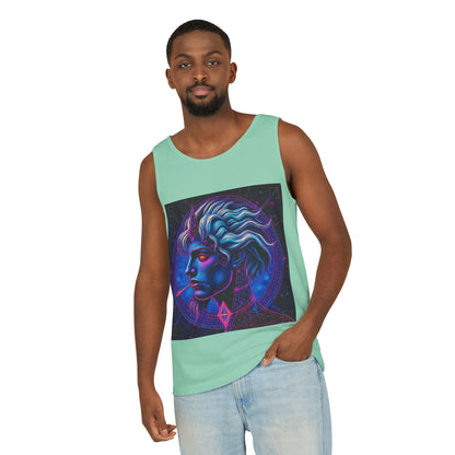 Unisex Garment-Dyed, Tank Top, Gemini, Pop Art v1, 100% US cotton