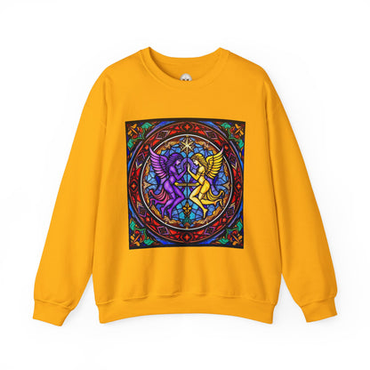 Unisex Heavy Blend™ Crewneck Sweatshirt, Glass, Gemini Zodiac Design