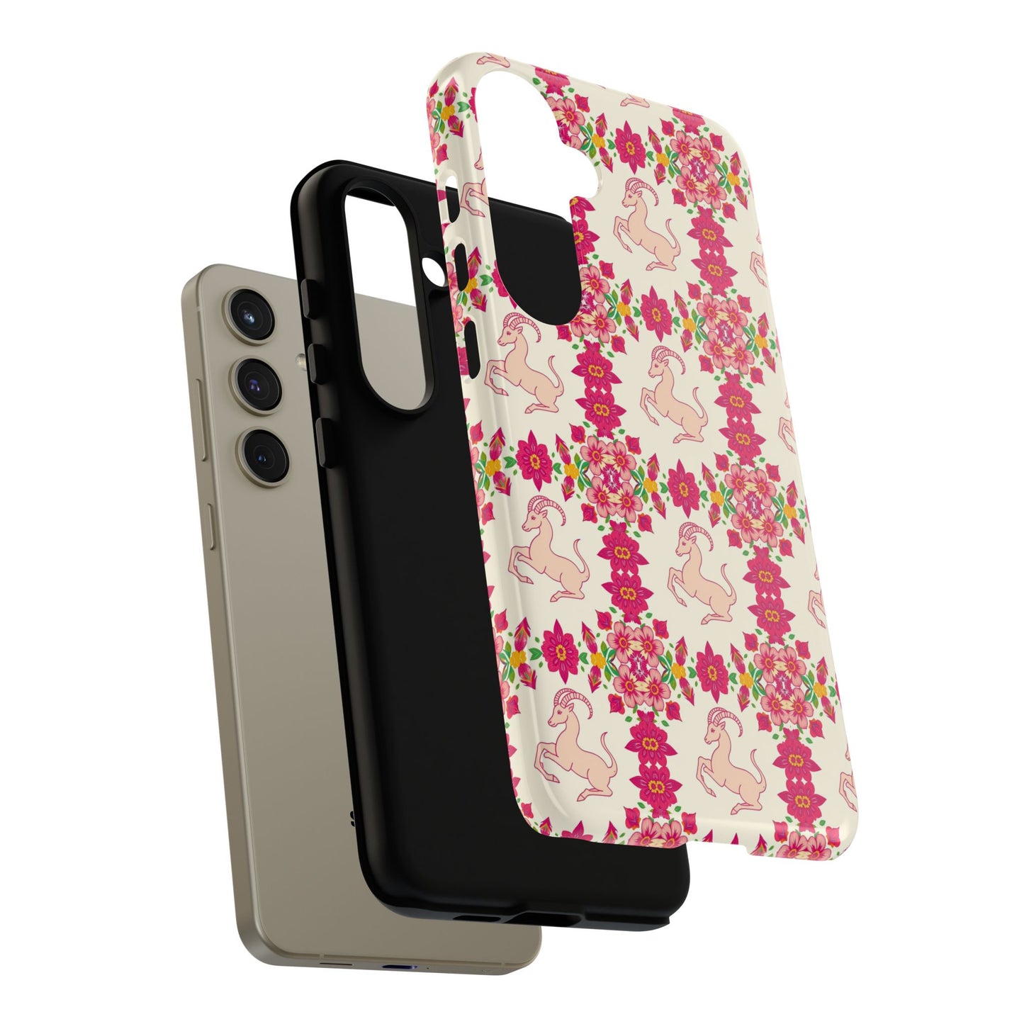 Tough Cases, Capricorn, Zodiac v3, Flower Pattern