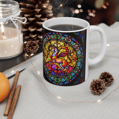 Ceramic Mug, (11oz, 15oz), Ceramic Coffee Mug, AOP, Glass Design, Aries Zodiac